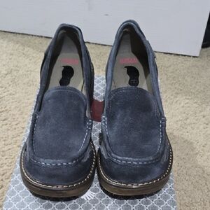 Gray Moccasin-Style Slip-On Loafers